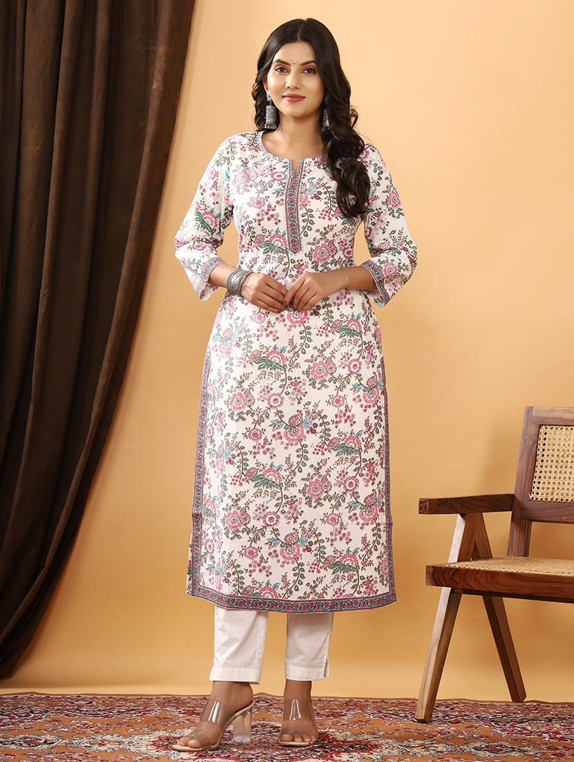 women floral printed straight kurta - 21523703 - Zoom Image - 0