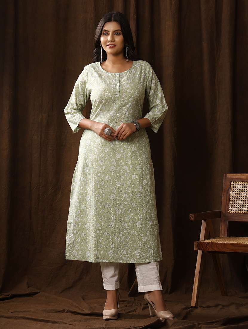 women floral printed straight kurta - 21523718 - Zoom Image - 0