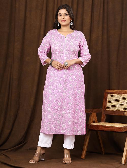 women three quarter sleeve straight kurta - 21523733 - Standard Image - 0