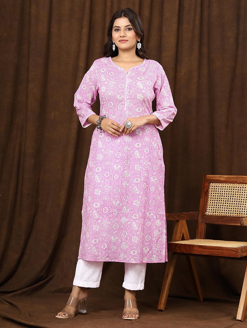 women three quarter sleeve straight kurta - 21523733 - Zoom Image - 0