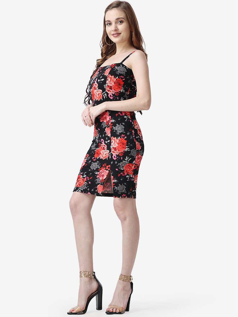 women floral print sleeveless bodycon dress - 21523751 -  Standard Image - 1