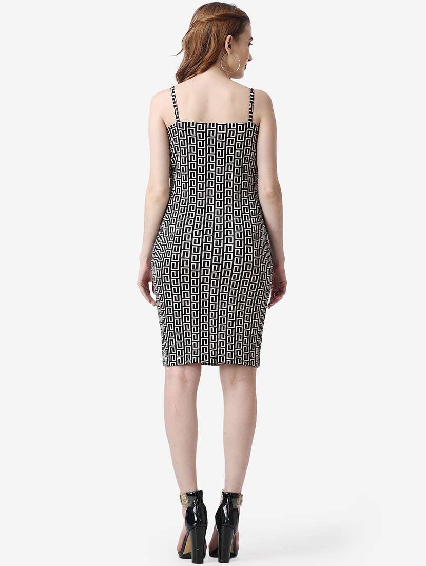 women printed sleeveless bodycon dress - 21523752 - Standard Image - 4
