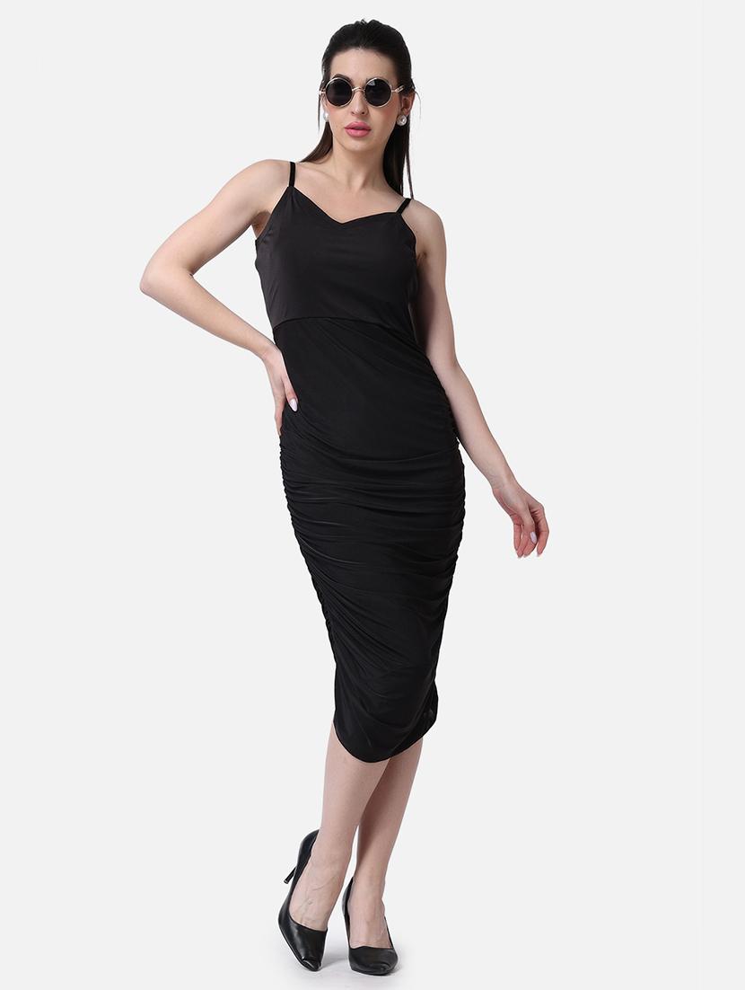 women solid sleeveless ruched dress - 21523765 - Zoom Image - 0