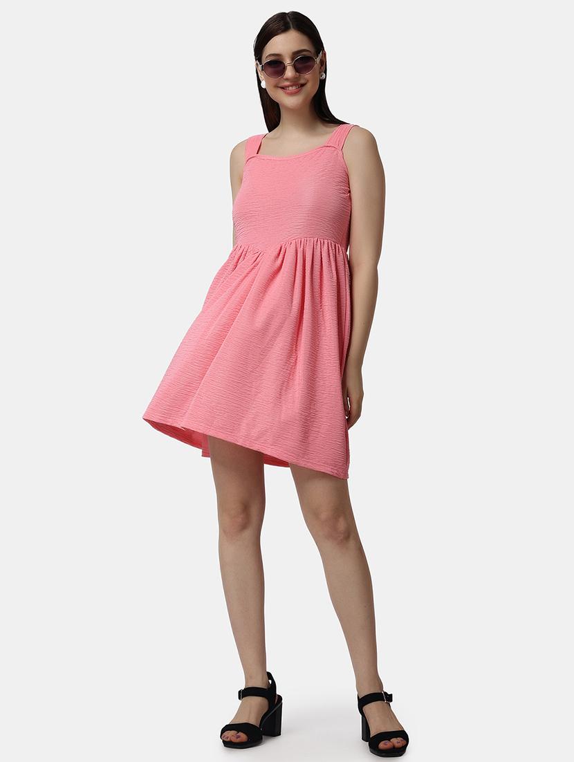 women solid sleeveless fit & flare dress - 21523778 - Zoom Image - 0