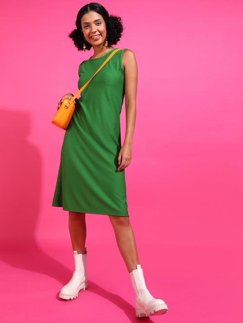 green polyester aline dress - 21523797 -  Standard Image - 0