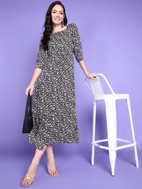 women floral printed square neck tiered dress - 21523818 -  Standard Image - 0