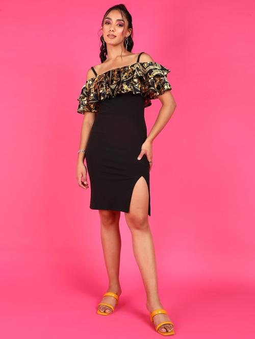 women printed shoulder strap bodycon dress - 21523834 -  Standard Image - 0