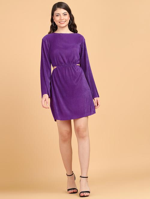women self design cutout detailed a-line dress - 21523840 - Standard Image - 0