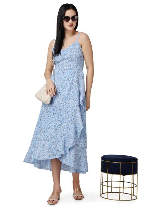 women floral printed sleeveless wrap dress - 21523861 -  Standard Image - 0