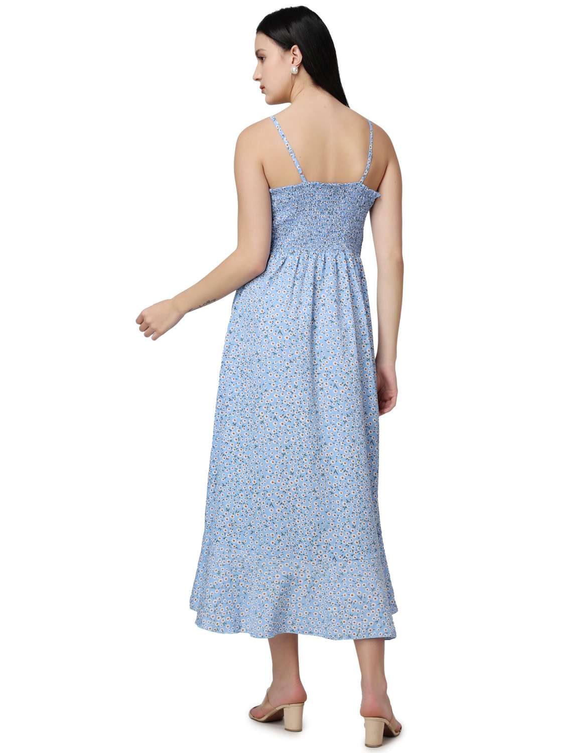 women floral printed sleeveless wrap dress - 21523861 - Standard Image - 4