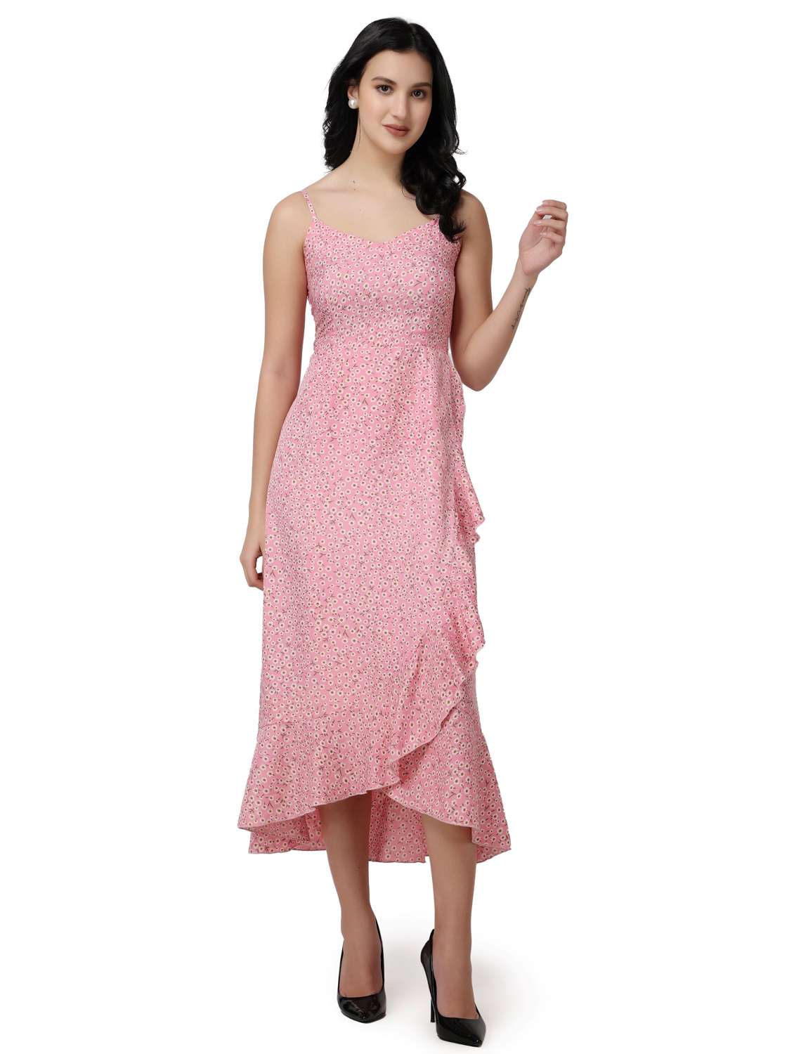women floral printed sleeveless wrap dress - 21523862 -  Standard Image - 1