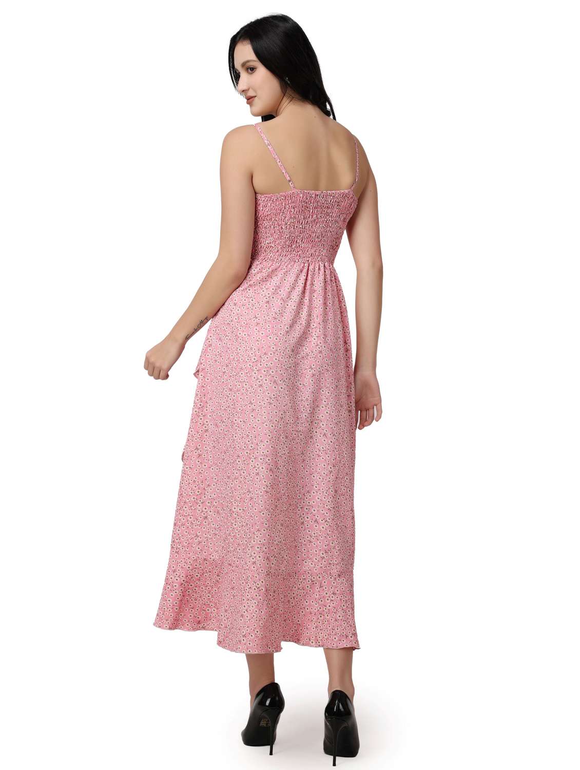 women floral printed sleeveless wrap dress - 21523862 - Standard Image - 4