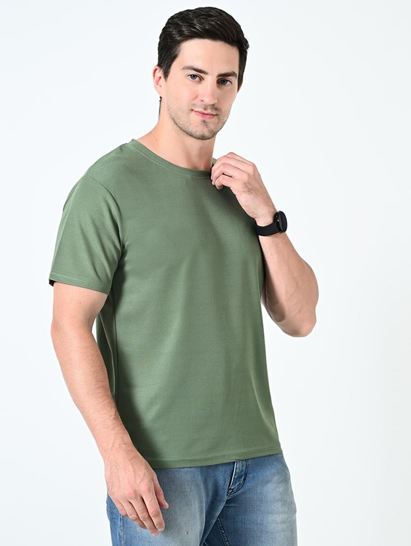 men green short sleeves plain t-shirt - 21523911 - Standard Image - 1