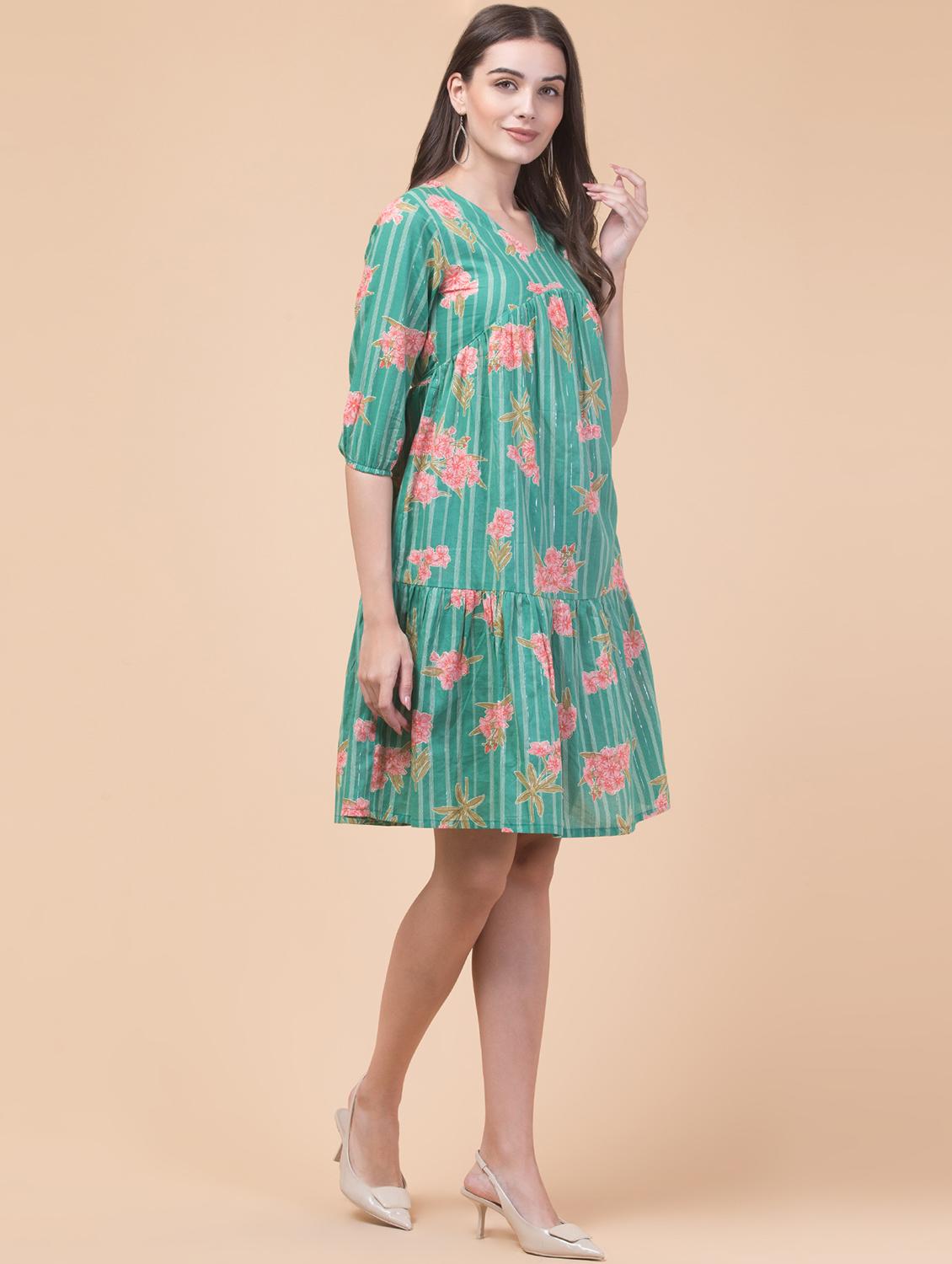 women floral print tiered dress - 21523927 - Standard Image - 4