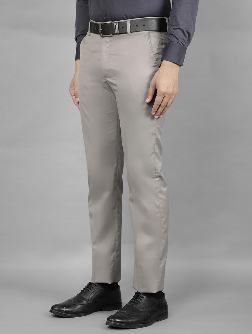 men grey flat front formal trouser - 21524039 - Standard Image - 1