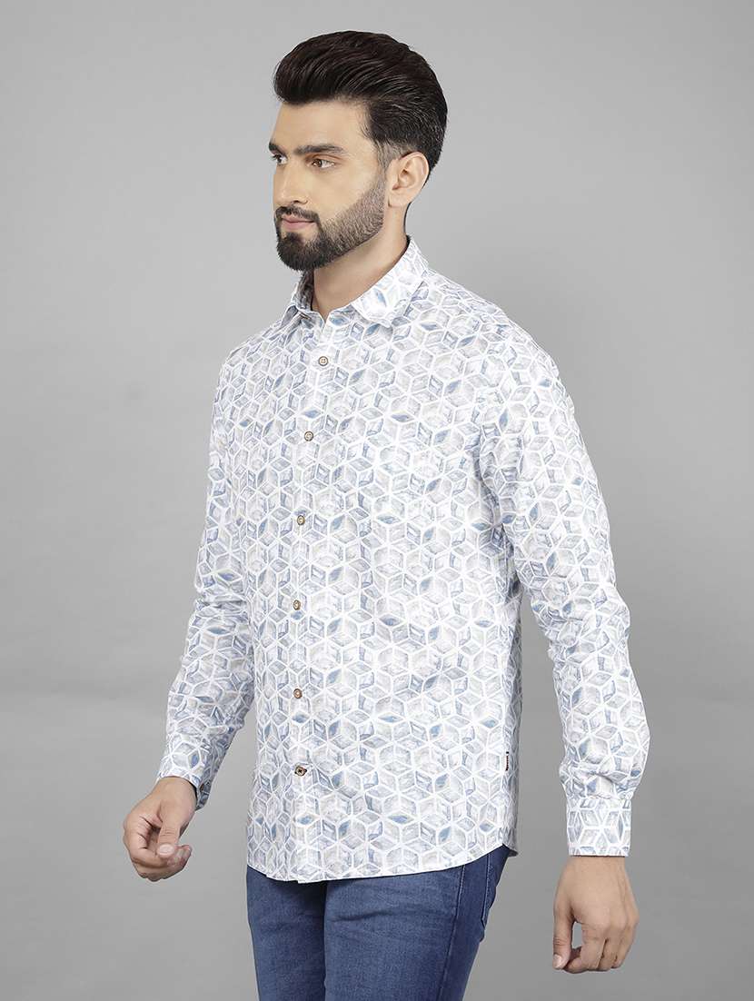 men collared printed casual shirt - 21524048 -  Standard Image - 1