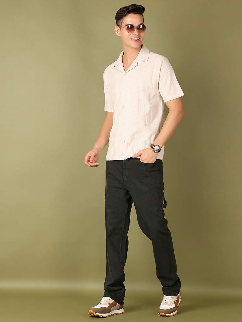 men olive solid jeans - 21524059 -  Standard Image - 4