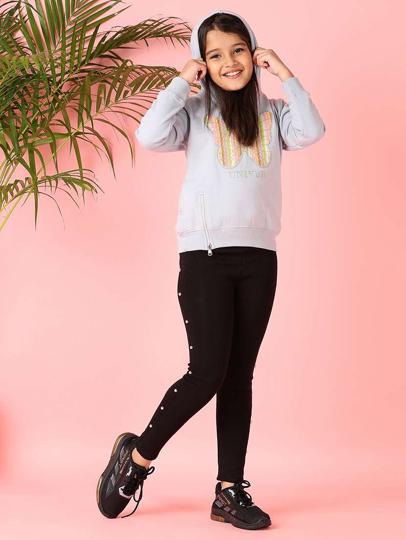 girls printed long sleeve hooded sweatshirt - 21524062 -  Standard Image - 4