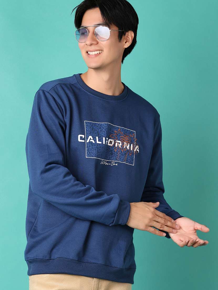 men long sleeves front print sweatshirt - 21524126 -  Standard Image - 1