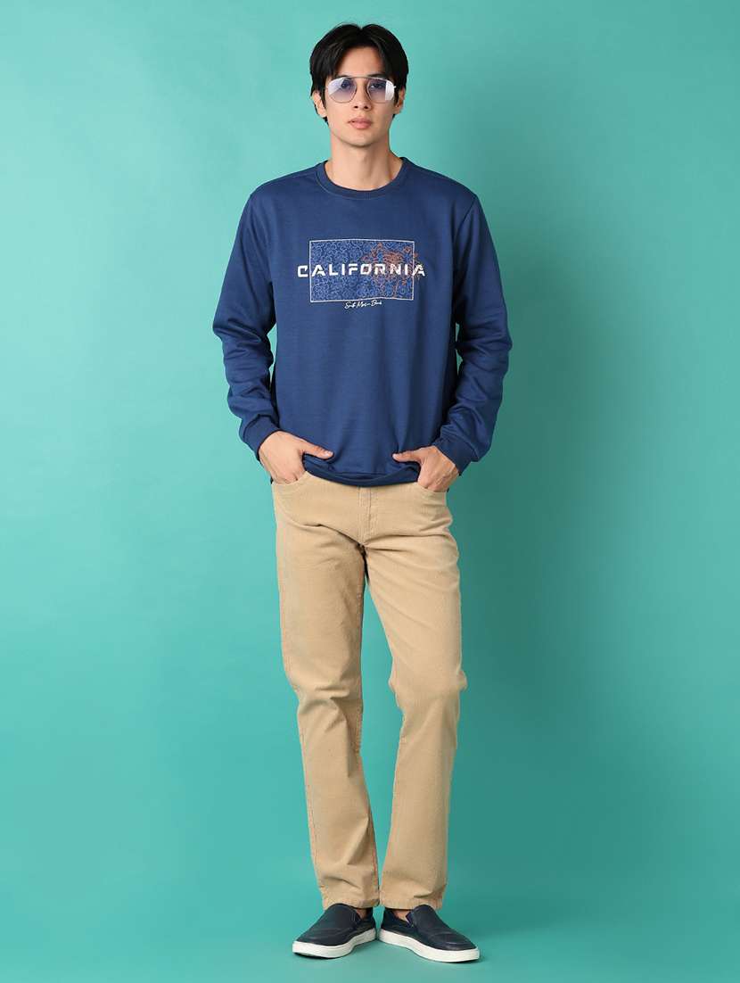 men long sleeves front print sweatshirt - 21524126 -  Standard Image - 4