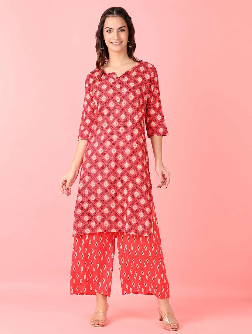 women printed kurta palazzo set 
