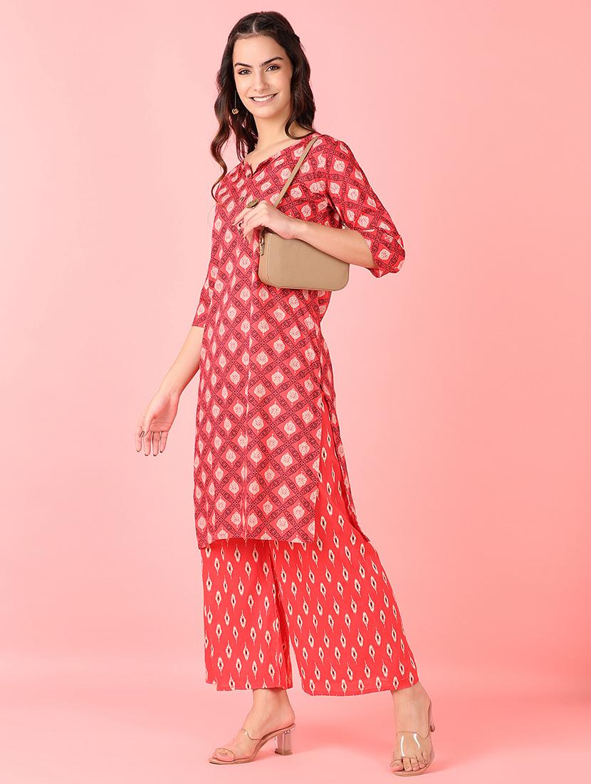 women printed kurta palazzo set - 21524160 - Standard Image - 1