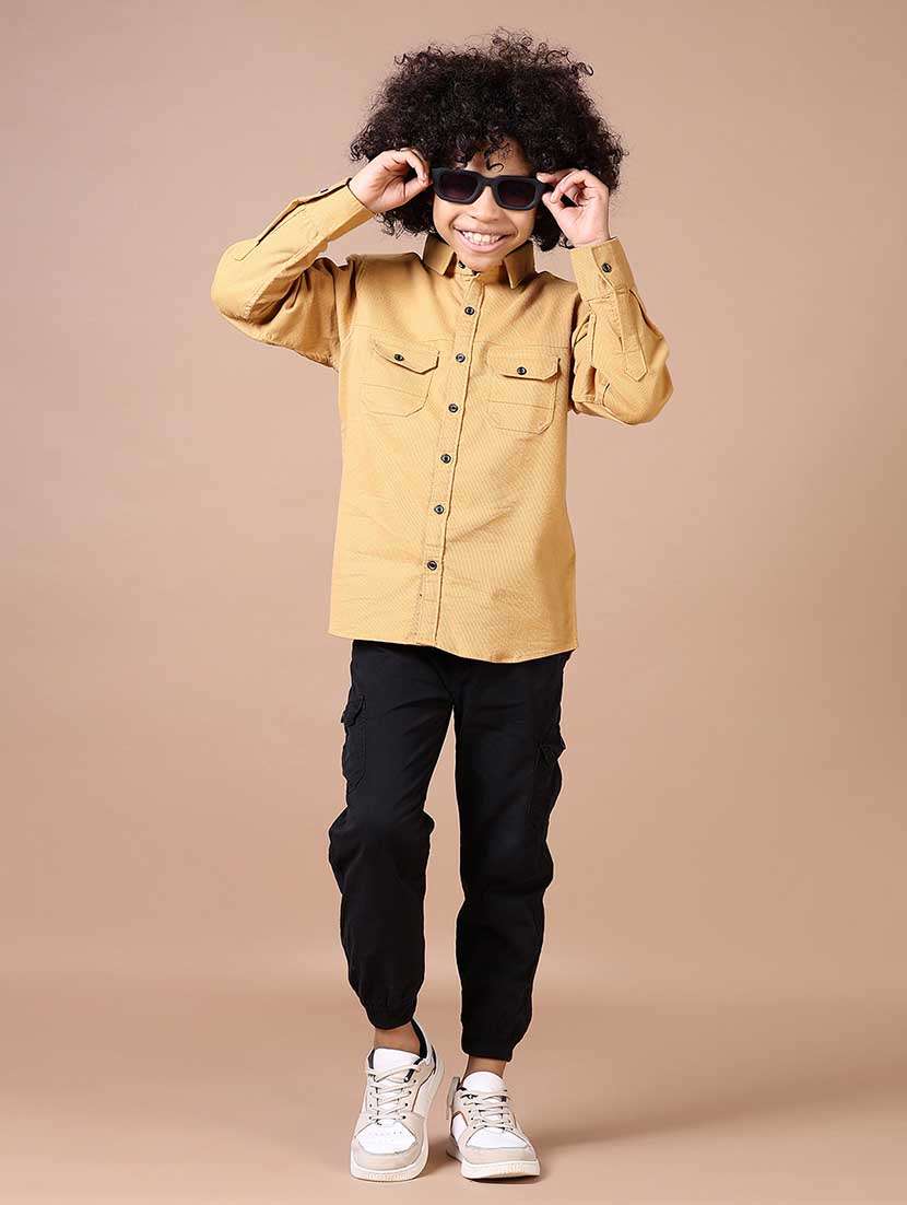 boys black solid mid rise jogger - 21524171 -  Standard Image - 4