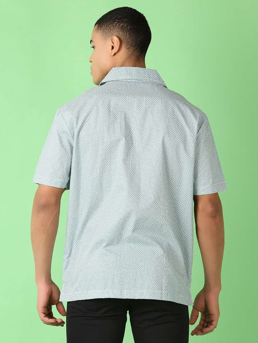 men printed short sleeve casual shirt - 21524172 -  Standard Image - 4