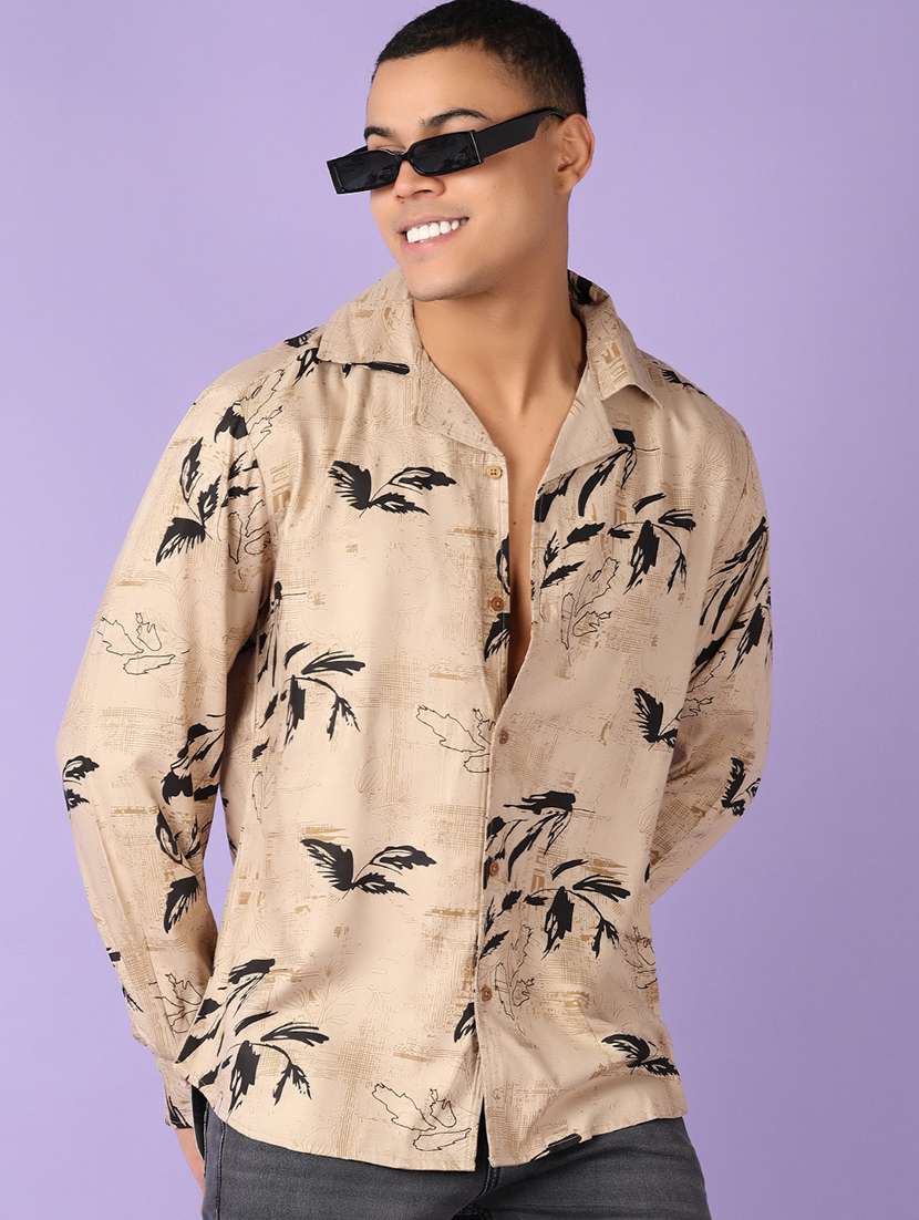men printed long sleeve casual shirt - 21524182 -  Standard Image - 1