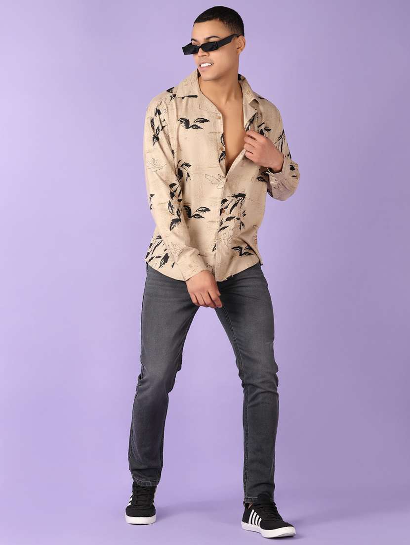 men printed long sleeve casual shirt - 21524182 -  Standard Image - 4