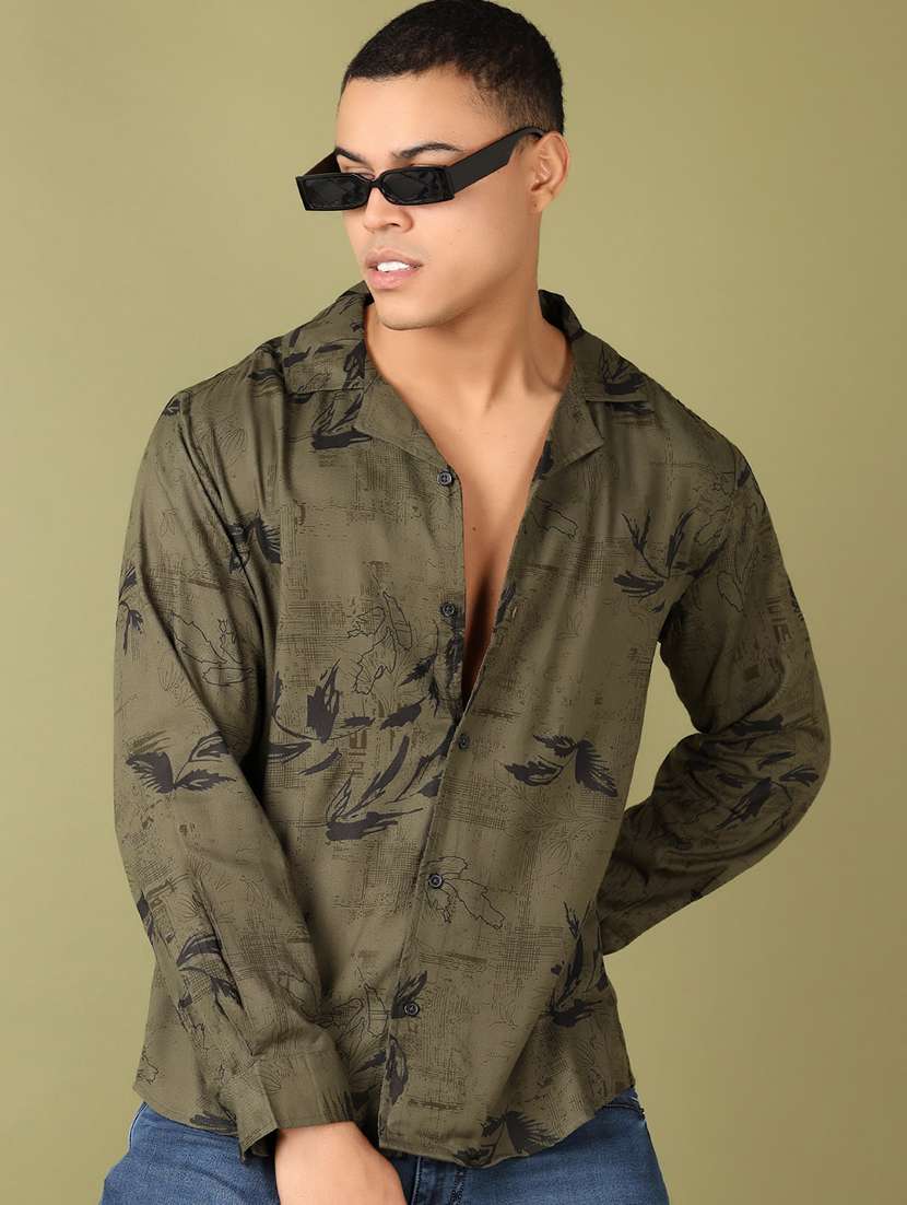 men printed long sleeve casual shirt - 21524183 -  Standard Image - 1