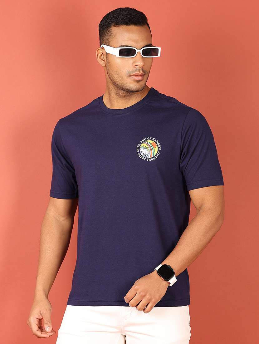 men round neck front & back print regular fit t-shirt - 21524284 -  Standard Image - 1