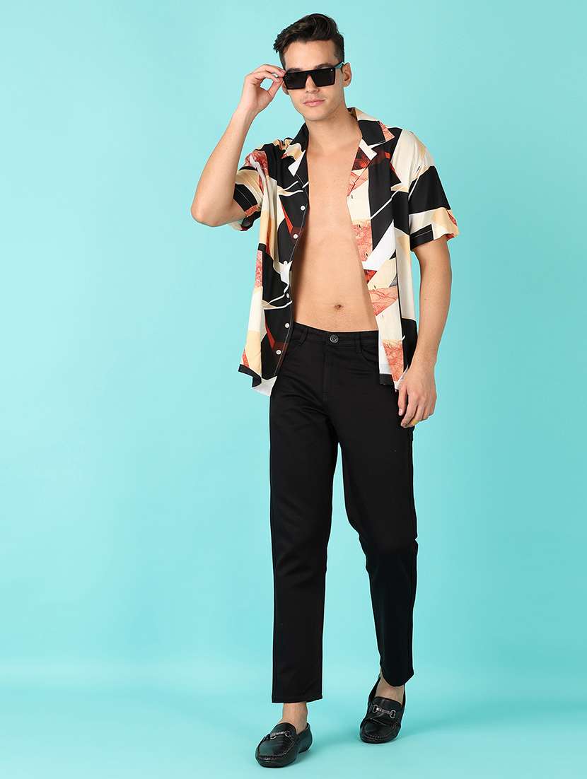 men printed short sleeve casual shirt - 21524308 - Standard Image - 4