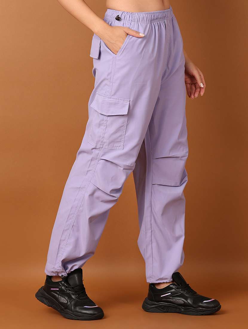 women solid mid rise cargo - 21524312 -  Standard Image - 1