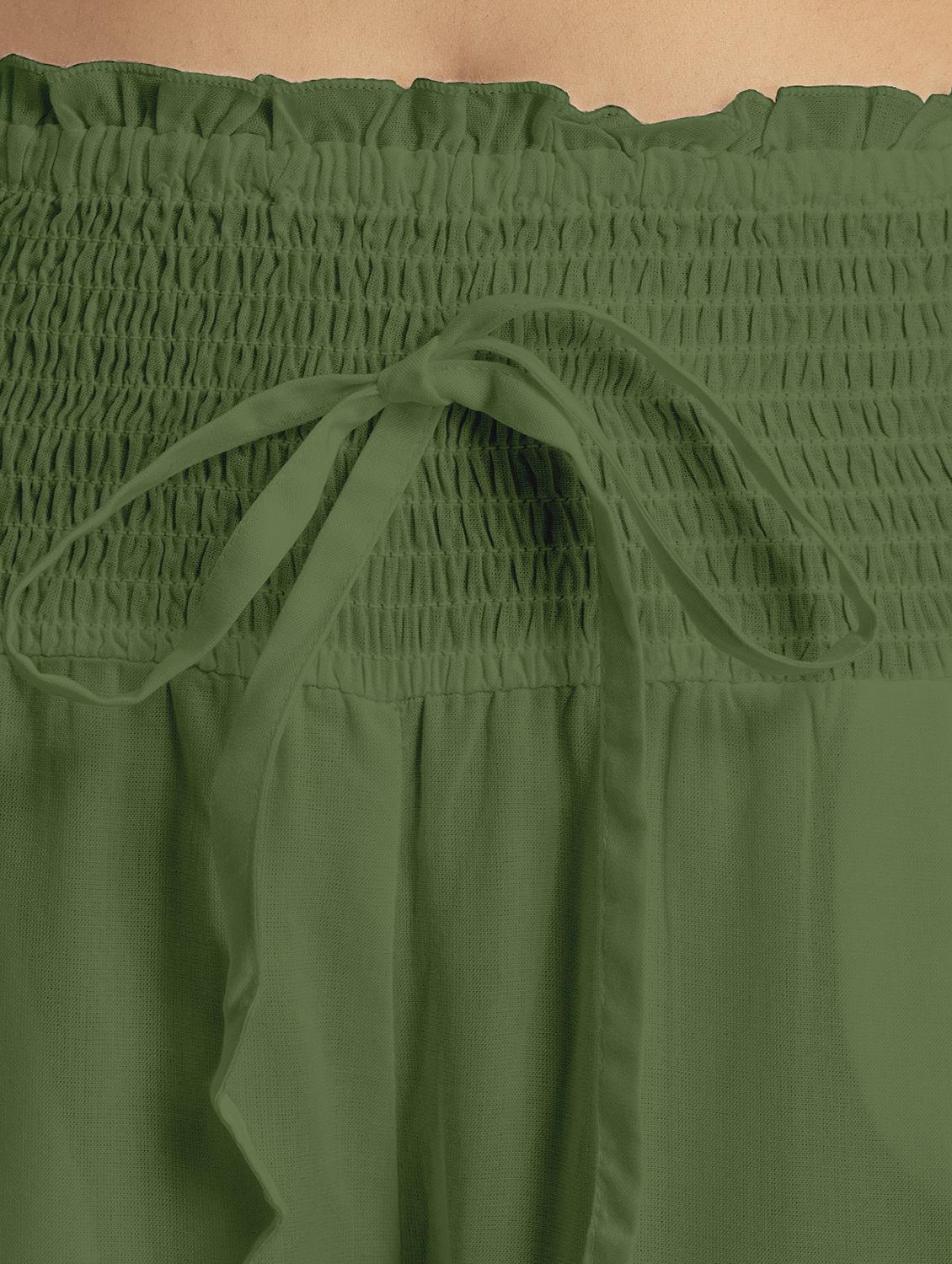 women green rayon wide leg trouser - 21524808 - Standard Image - 4