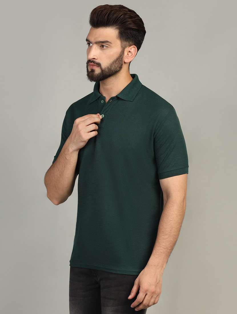 men polo neck solid plain t-shirt - 21524815 -  Standard Image - 1