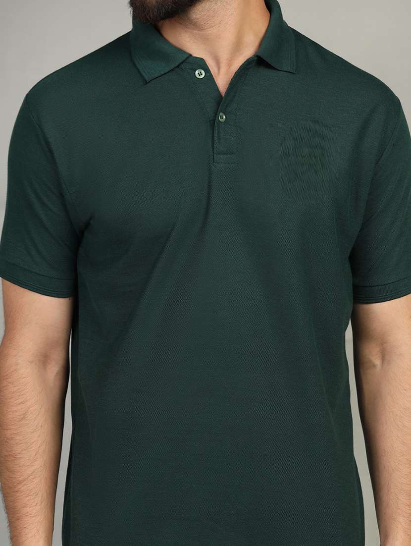 men polo neck solid plain t-shirt - 21524815 -  Standard Image - 4