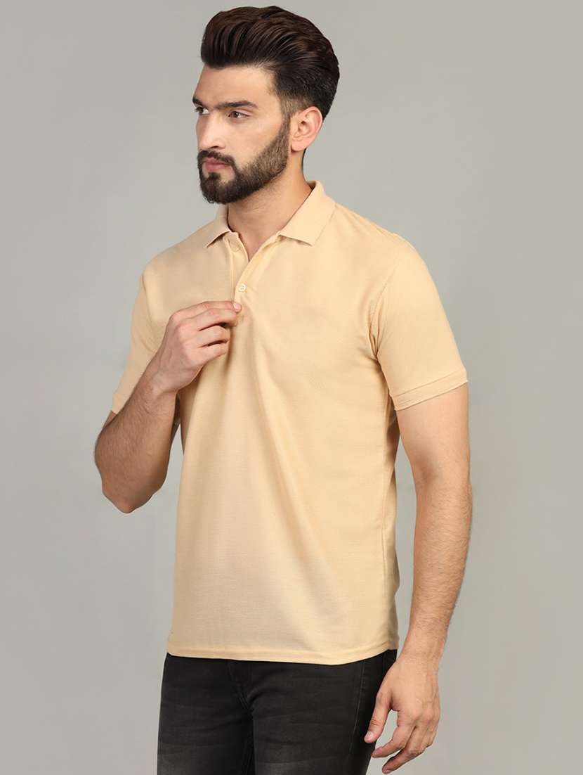 men polo neck solid plain t-shirt - 21524821 -  Standard Image - 1