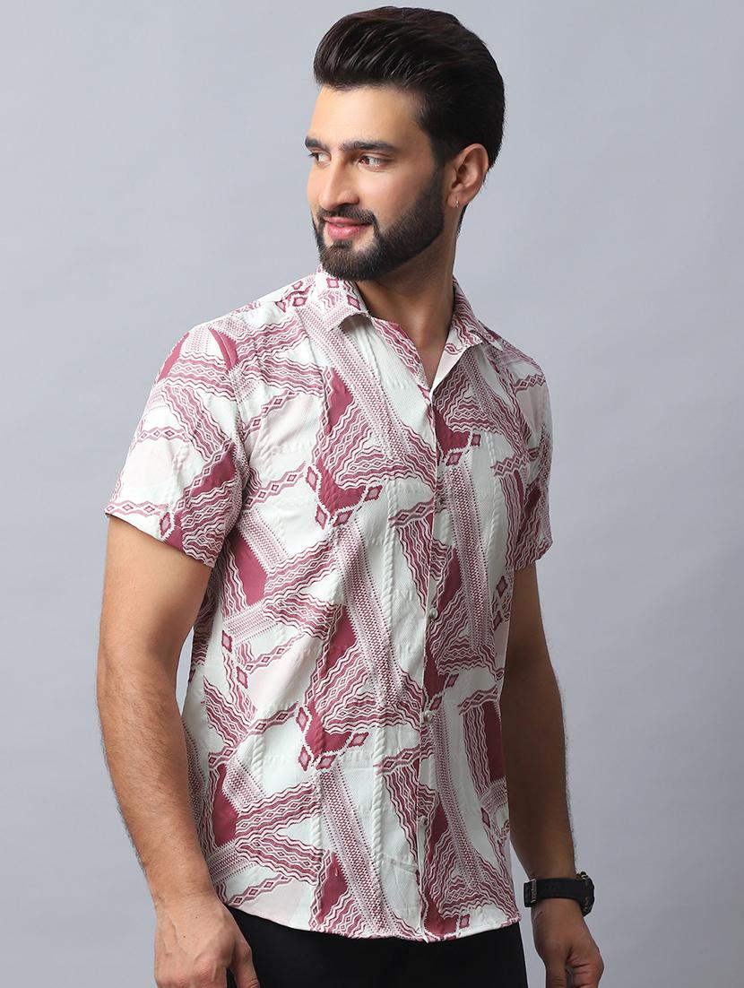 men collared printed casual shirt - 21524825 - Standard Image - 1