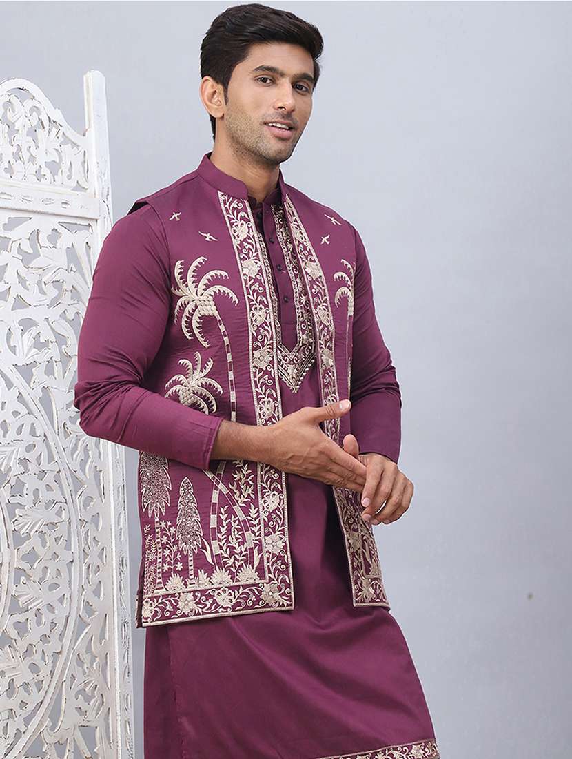 Men Embroidered Kurta Pyjama With Jacket - 21524844 -  Standard Image - 4