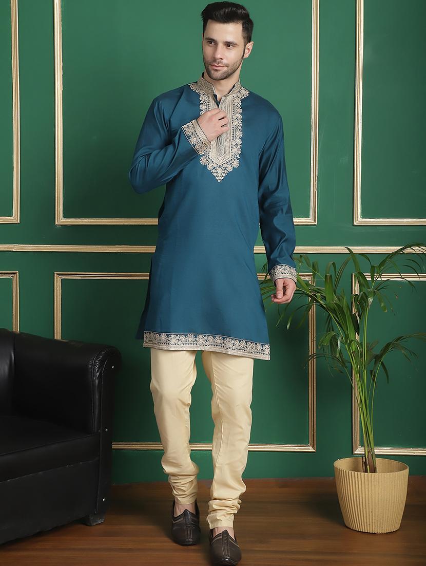 men embroidered kurta pyjama with jacket ethnic wear set - 21524857 - Standard Image - 1