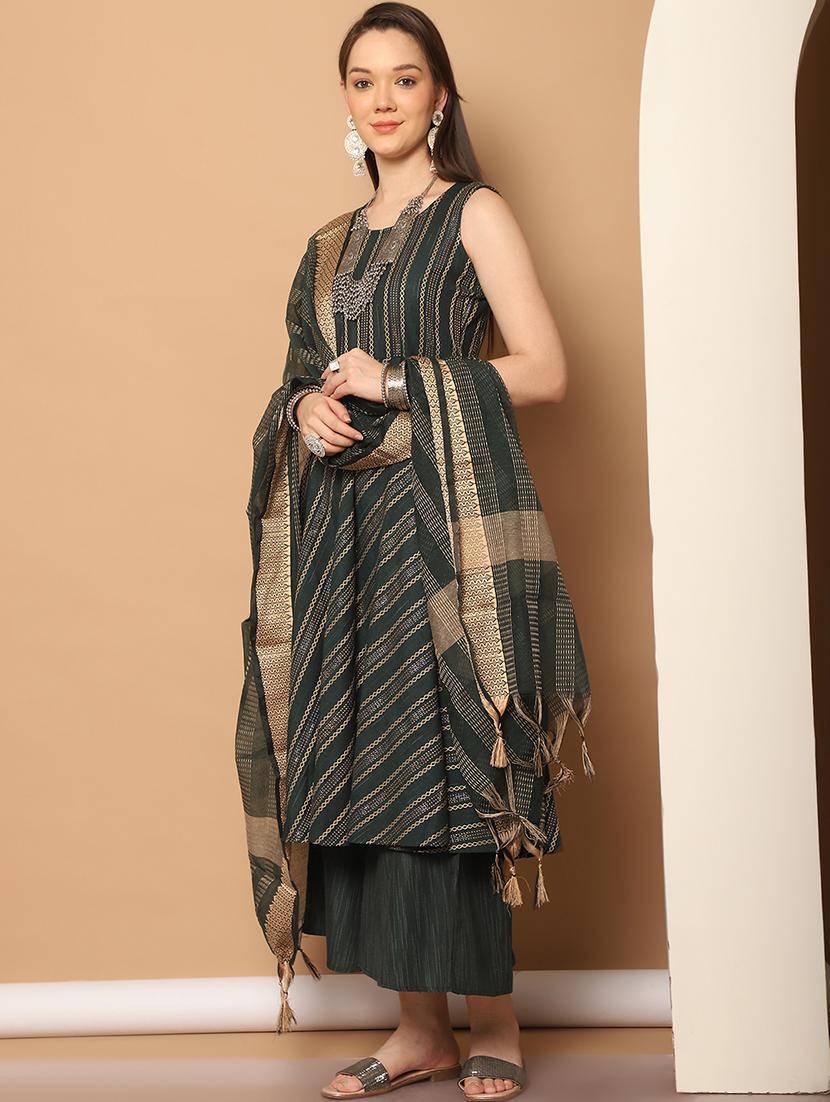 women printed sleeveless kurta palazzo set - 21525001 - Standard Image - 1