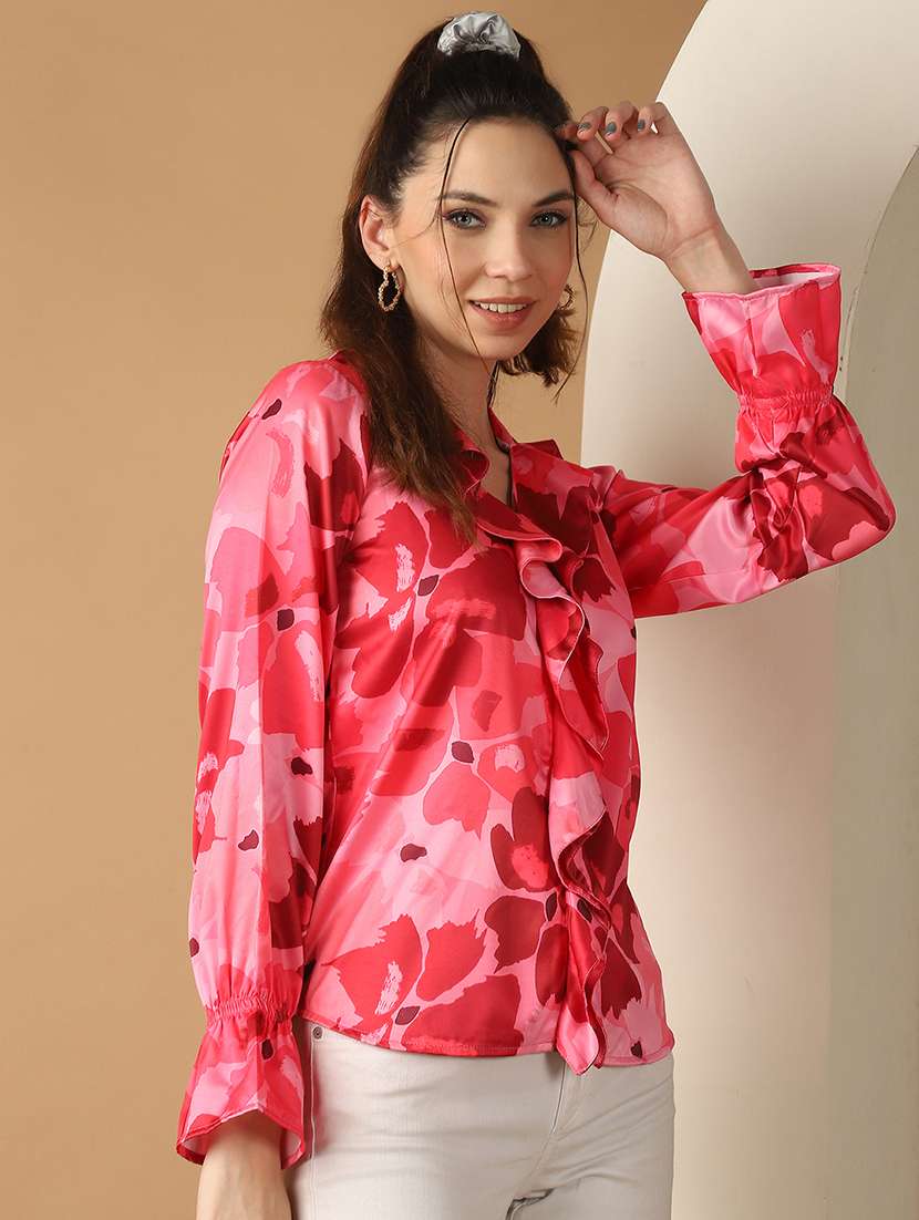 women red floral printed regular top - 21525031 -  Standard Image - 1