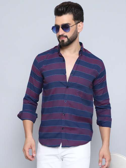 men collared stripes casual shirt - 21525032 -  Standard Image - 0