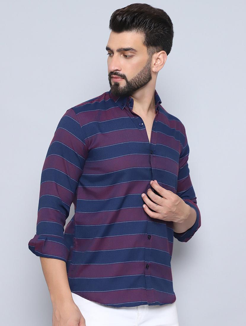 men collared stripes casual shirt - 21525032 - Standard Image - 1