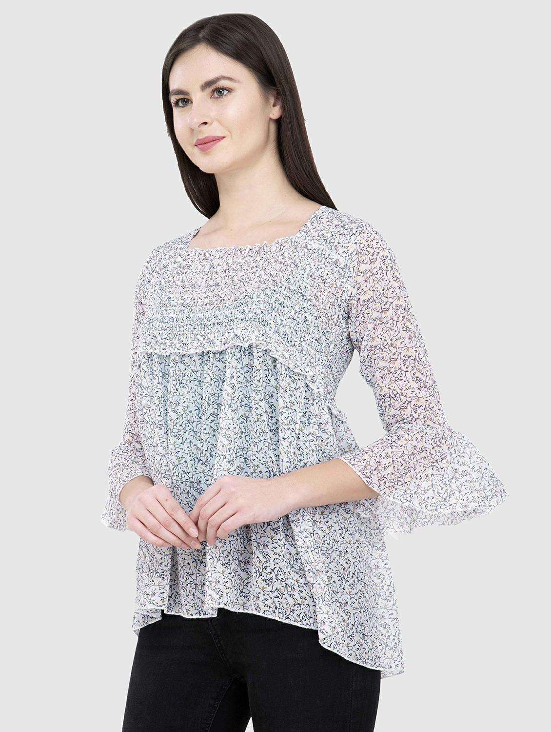 women printed square neck a-line dress - 21525036 - Standard Image - 1