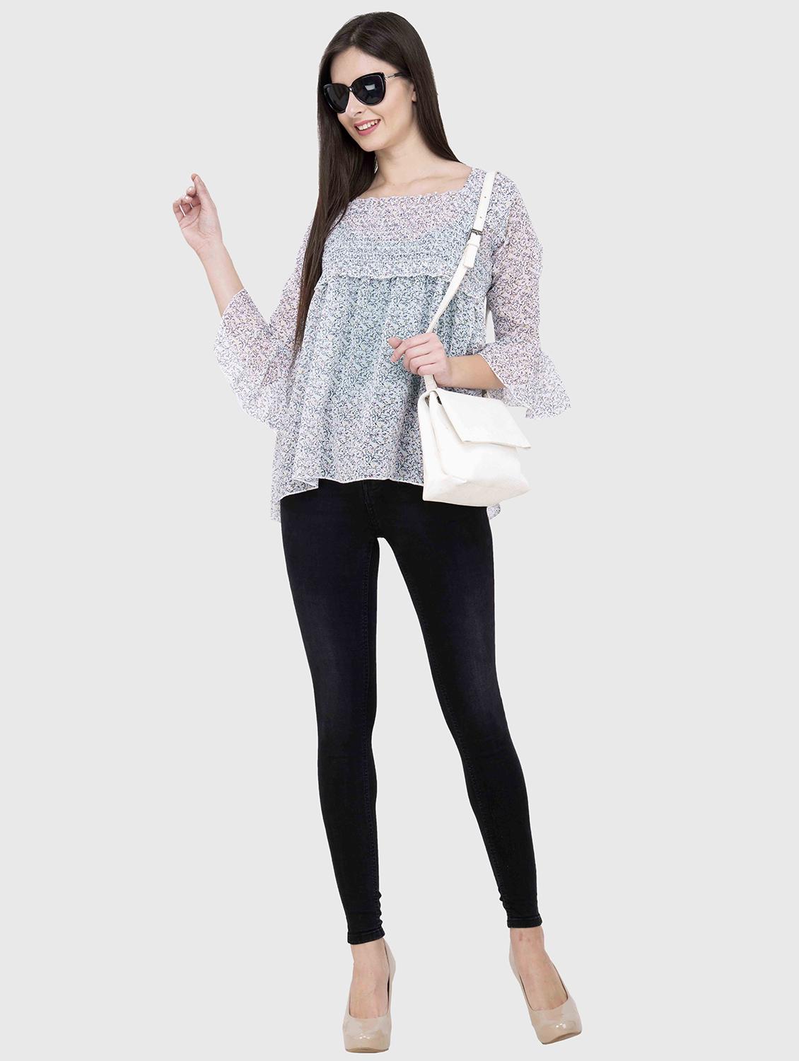 women printed square neck a-line dress - 21525036 - Standard Image - 4