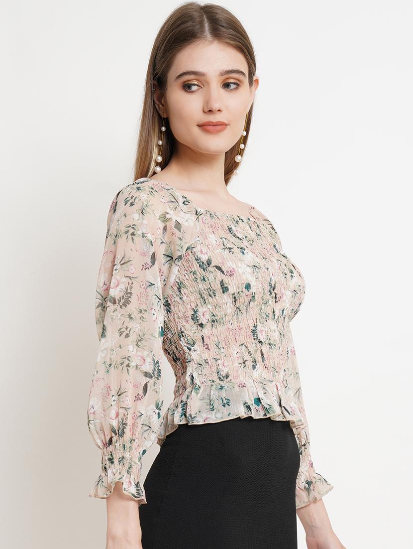 women floral printed square neck top - 21525065 - Standard Image - 1