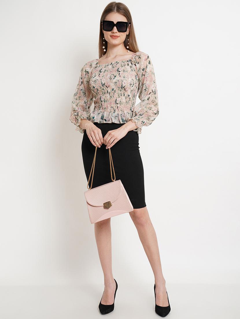 women floral printed square neck top - 21525065 - Standard Image - 4