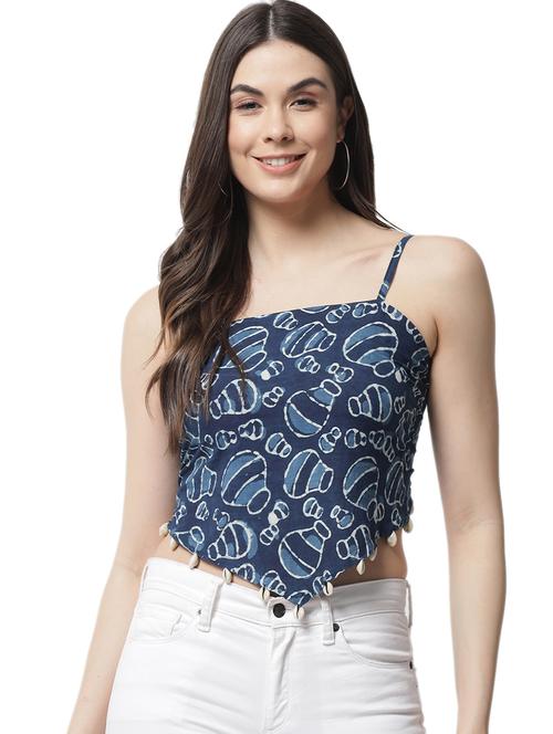 women printed sleeveless crop top - 21525069 - Standard Image - 0